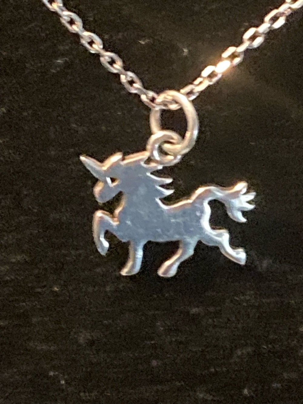Sterling Silver Unicorn necklace, 16”